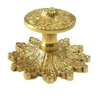 3 3/8 Inch Solid Brass Rococo Victorian Knob with Back Plate (Several Finishes Available)