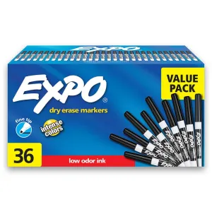 36Ct Blk Expo Fine Dryerase Markers