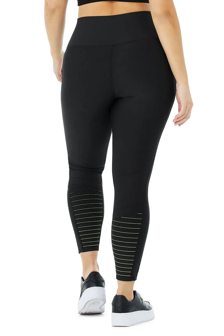 Airlift High-Waist 7/8 Moto Legging - Black/Highlighter