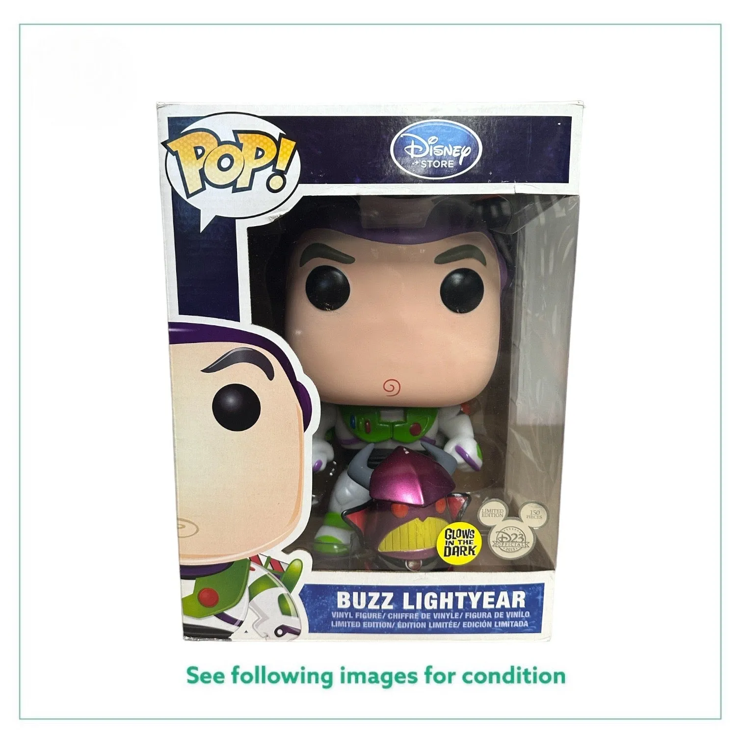 Buzz Lightyear w/ Emperor Zurg (Glow in the Dark) 9" Funko Pop! - Disney - D23 Expo 2013 Exclusive LE150 Pcs - Condition 7/10