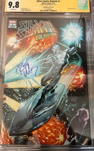 CGC 9.8 Signature Series Silver Surfer Rebirth #1 Castellini Variant Signed by Ron Marz