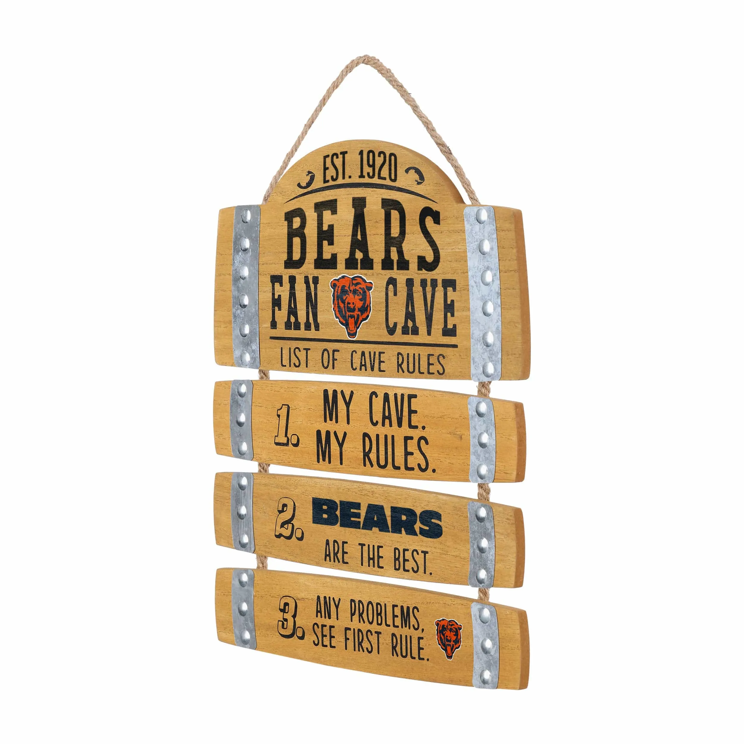 Chicago Bears NFL Barrel Slat Mancave Sign