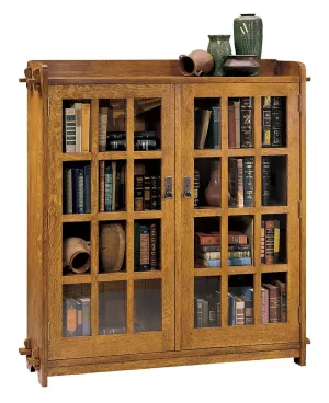 Double Bookcase with Glass Doors