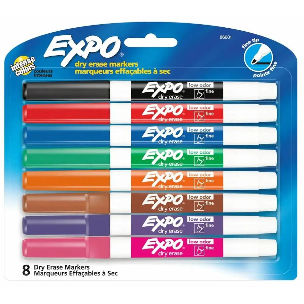 Expo Dry Erase Marker Set, Fine Tip 8pk