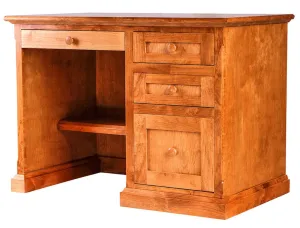 Forest Designs Mission Alder Writing Desk w/Single Pedestal   Wooden Knobs (48W x 30H x 24D)