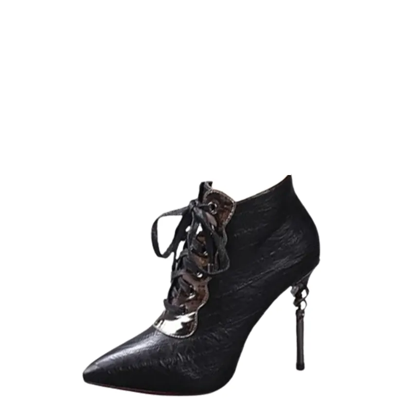 Funki Buys | Boots | Women's High Heeled Lace-up Ankle Boots