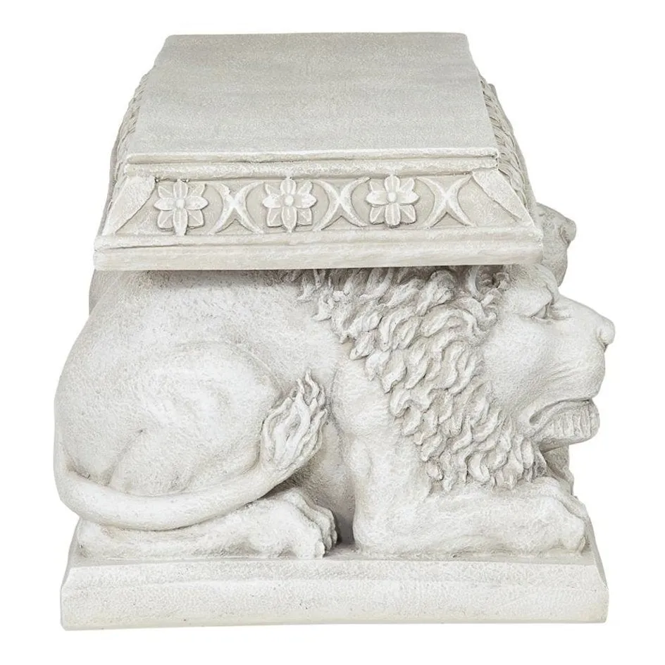 Garden Grand Lion Square Sculptural Garden Bench