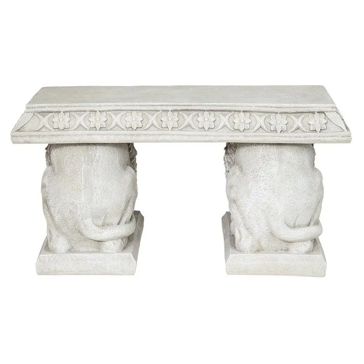 Garden Grand Lion Square Sculptural Garden Bench