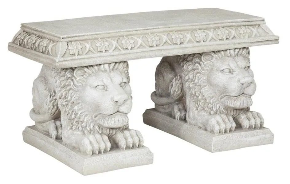 Garden Grand Lion Square Sculptural Garden Bench