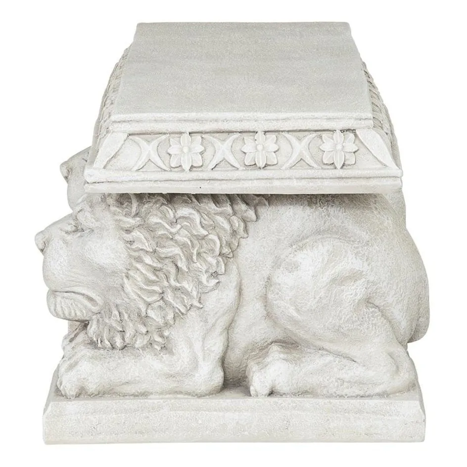 Garden Grand Lion Square Sculptural Garden Bench