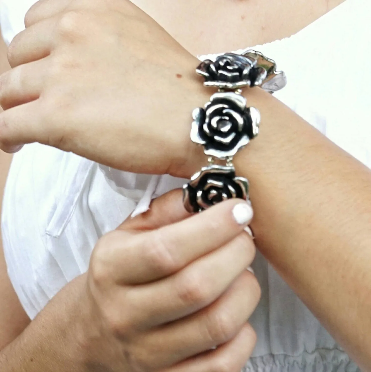 Gothic Rose Bracelet Victorian Fantasy Jewelry