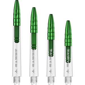 Mission Sabre Shafts - Polycarbonate Dart Stems - Clear - Green Top