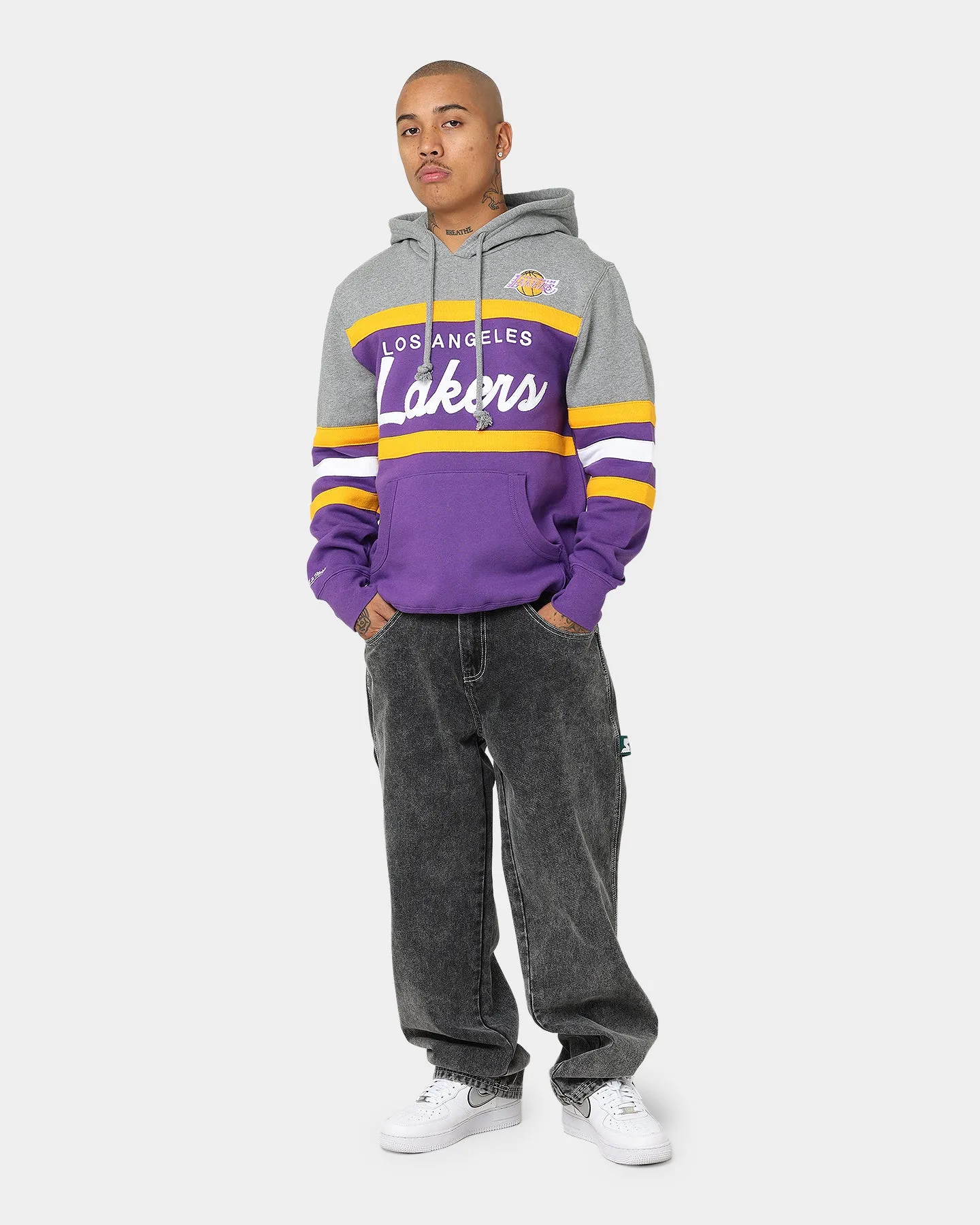 Mitchell & Ness Los Angeles Lakers Head Coach Hoodie Purple