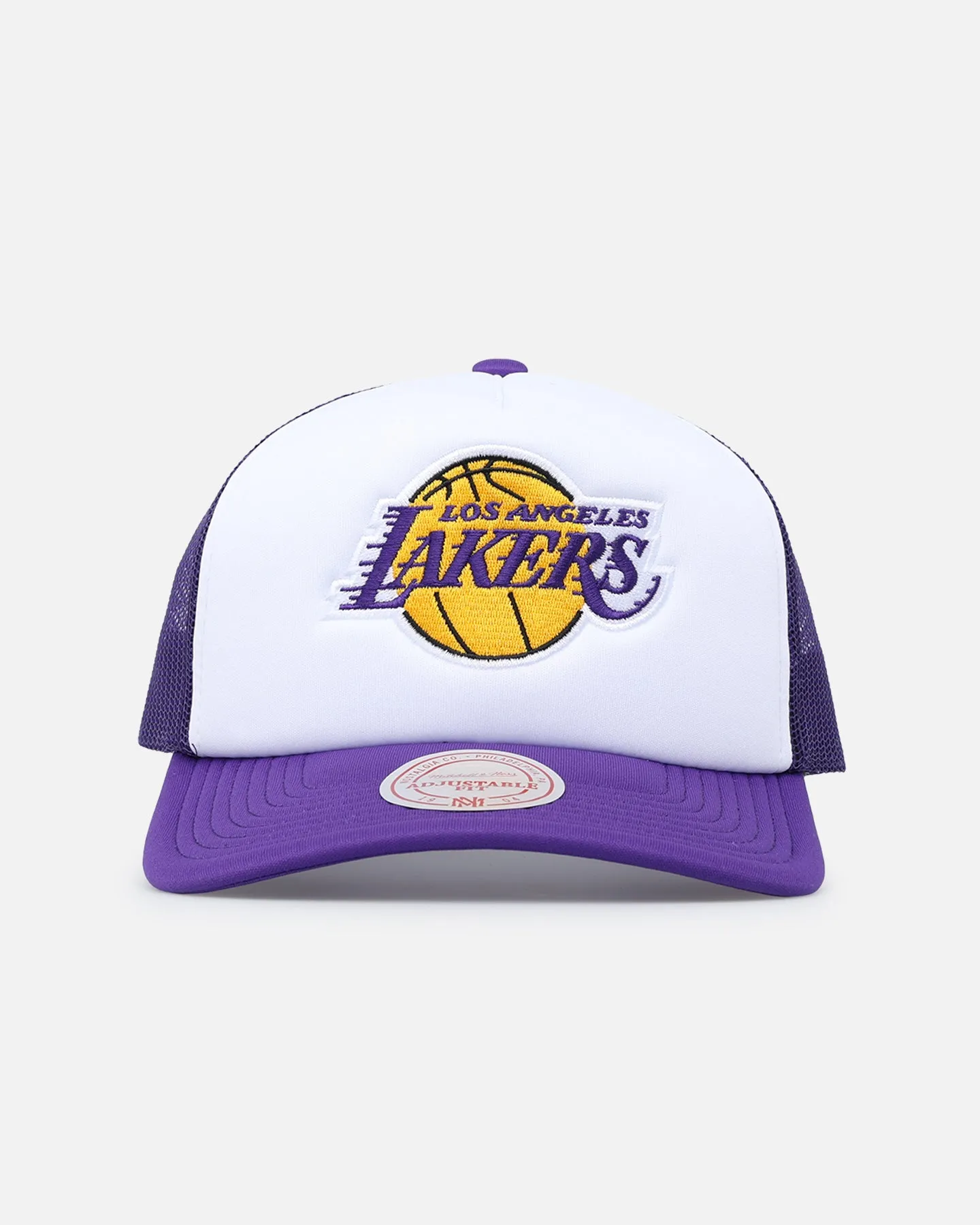 Mitchell & Ness Los Angeles Lakers Team Foam Trucker Snapback Purple/White