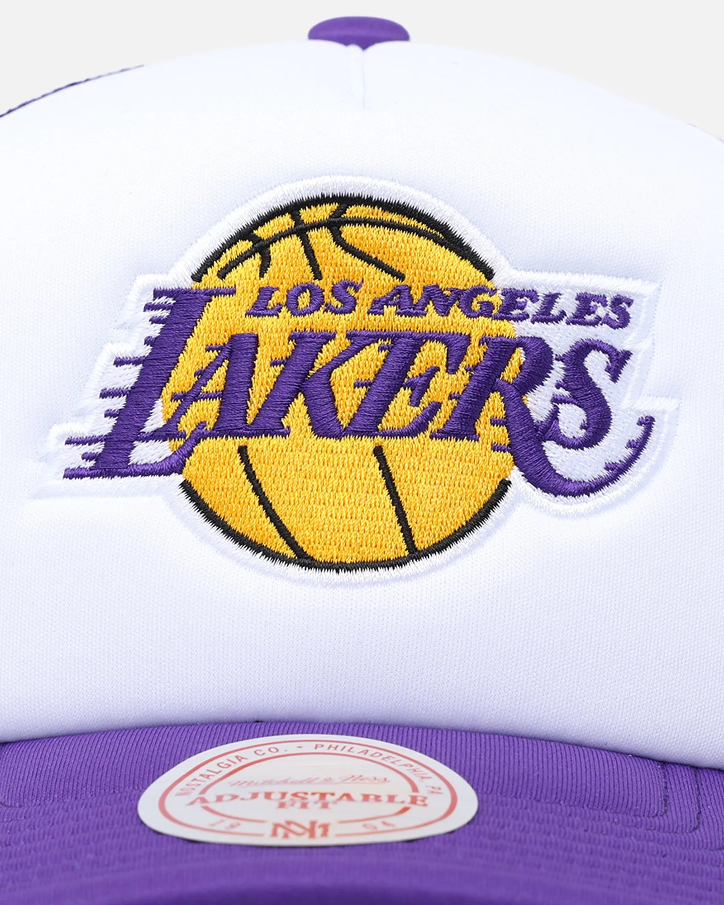 Mitchell & Ness Los Angeles Lakers Team Foam Trucker Snapback Purple/White