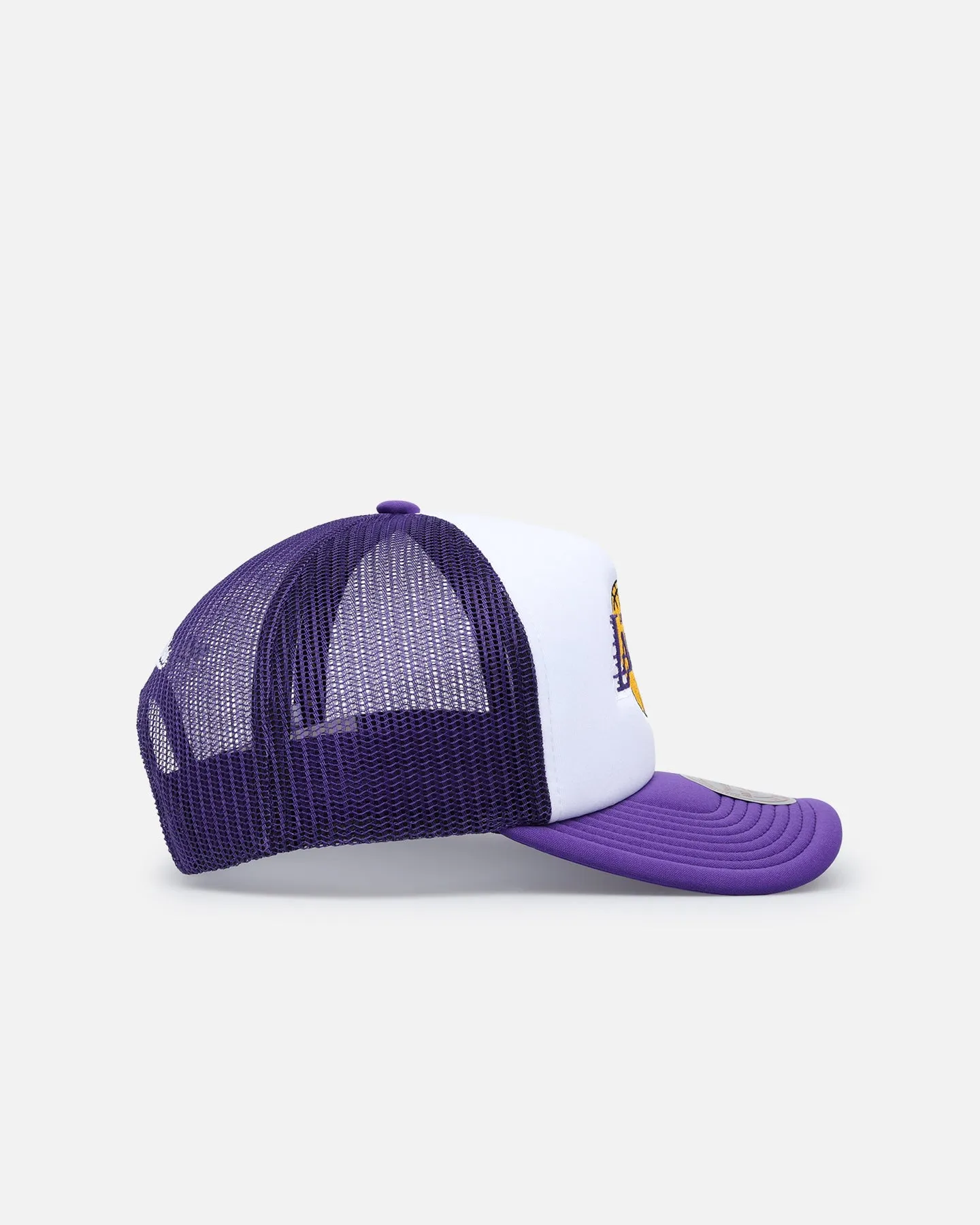 Mitchell & Ness Los Angeles Lakers Team Foam Trucker Snapback Purple/White