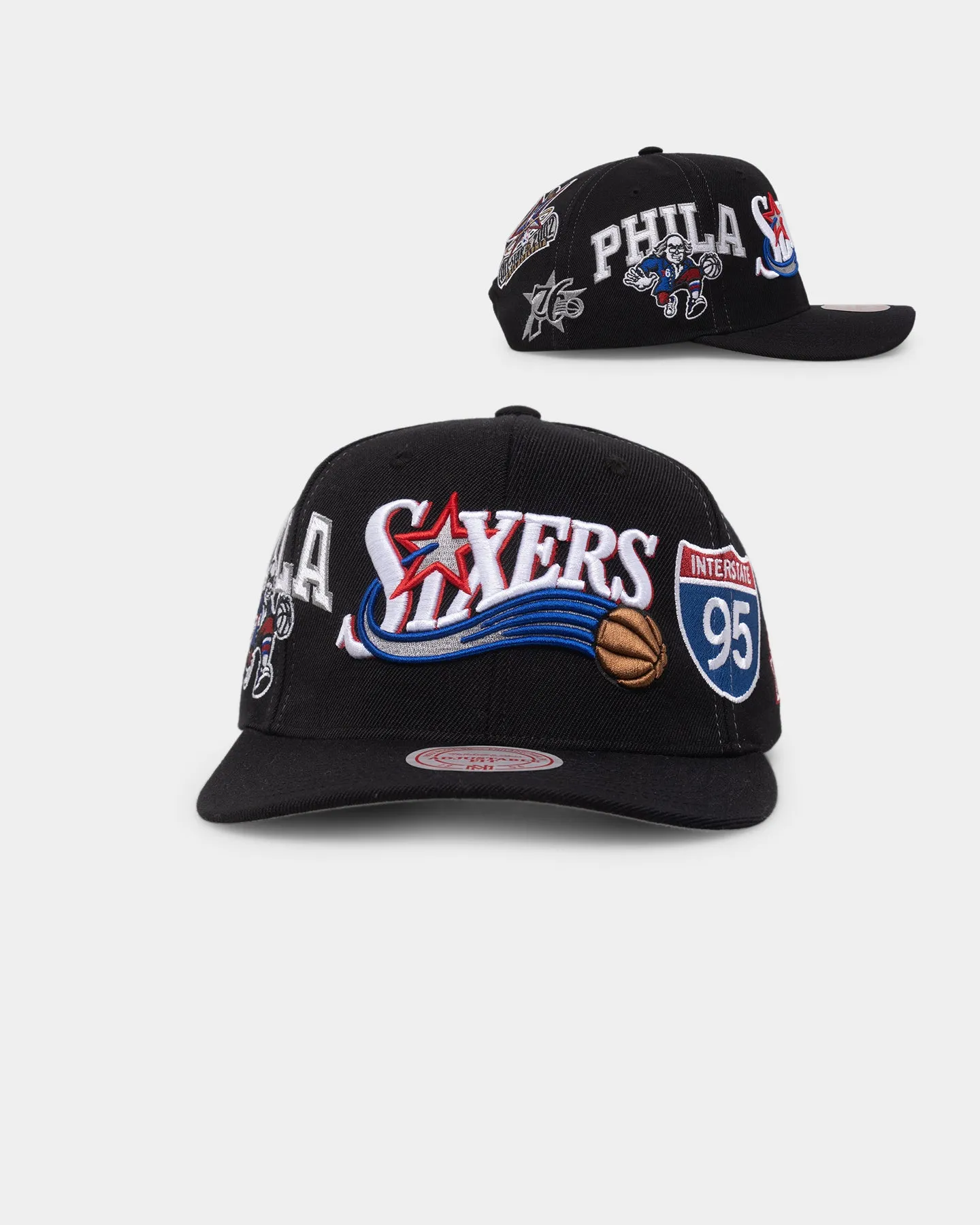 Mitchell & Ness Philadelphia 76ers 'Highway' Pro Crown Snapback Black