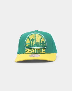 Mitchell & Ness Seattle Supersonics 'Hardwood XL Crop Logo' Pro Crown Snapback Original Team Colours