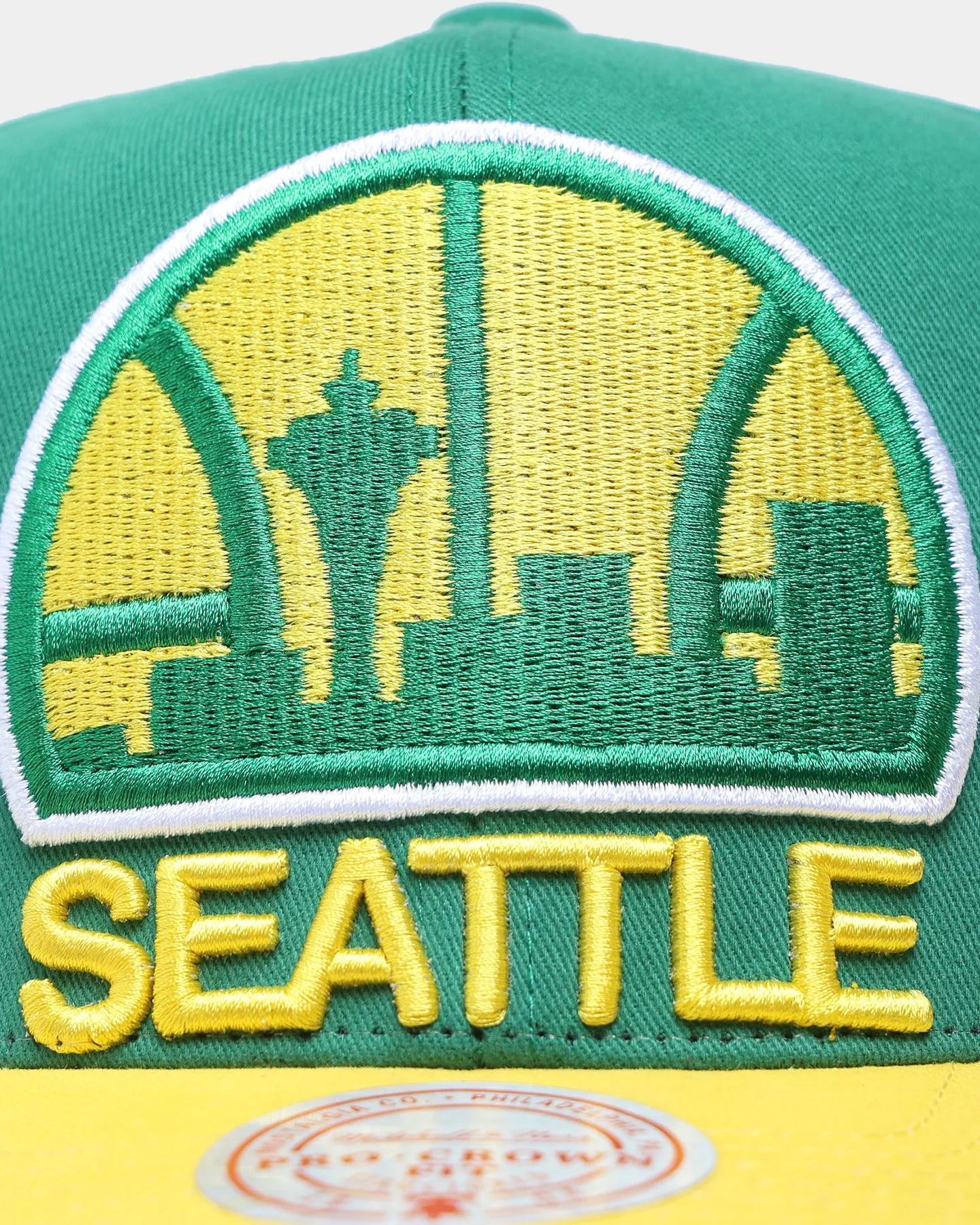 Mitchell & Ness Seattle Supersonics 'Hardwood XL Crop Logo' Pro Crown Snapback Original Team Colours