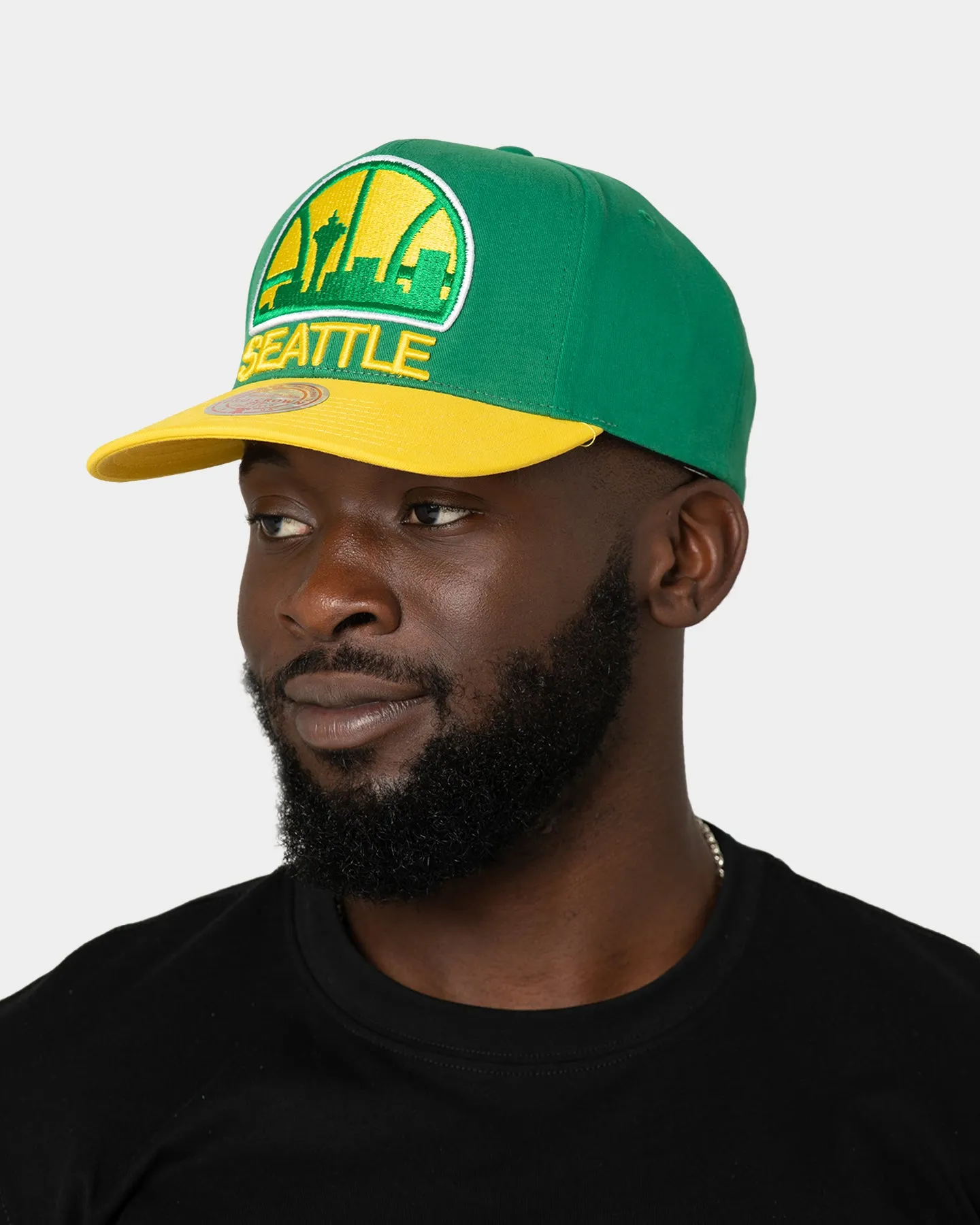 Mitchell & Ness Seattle Supersonics 'Hardwood XL Crop Logo' Pro Crown Snapback Original Team Colours