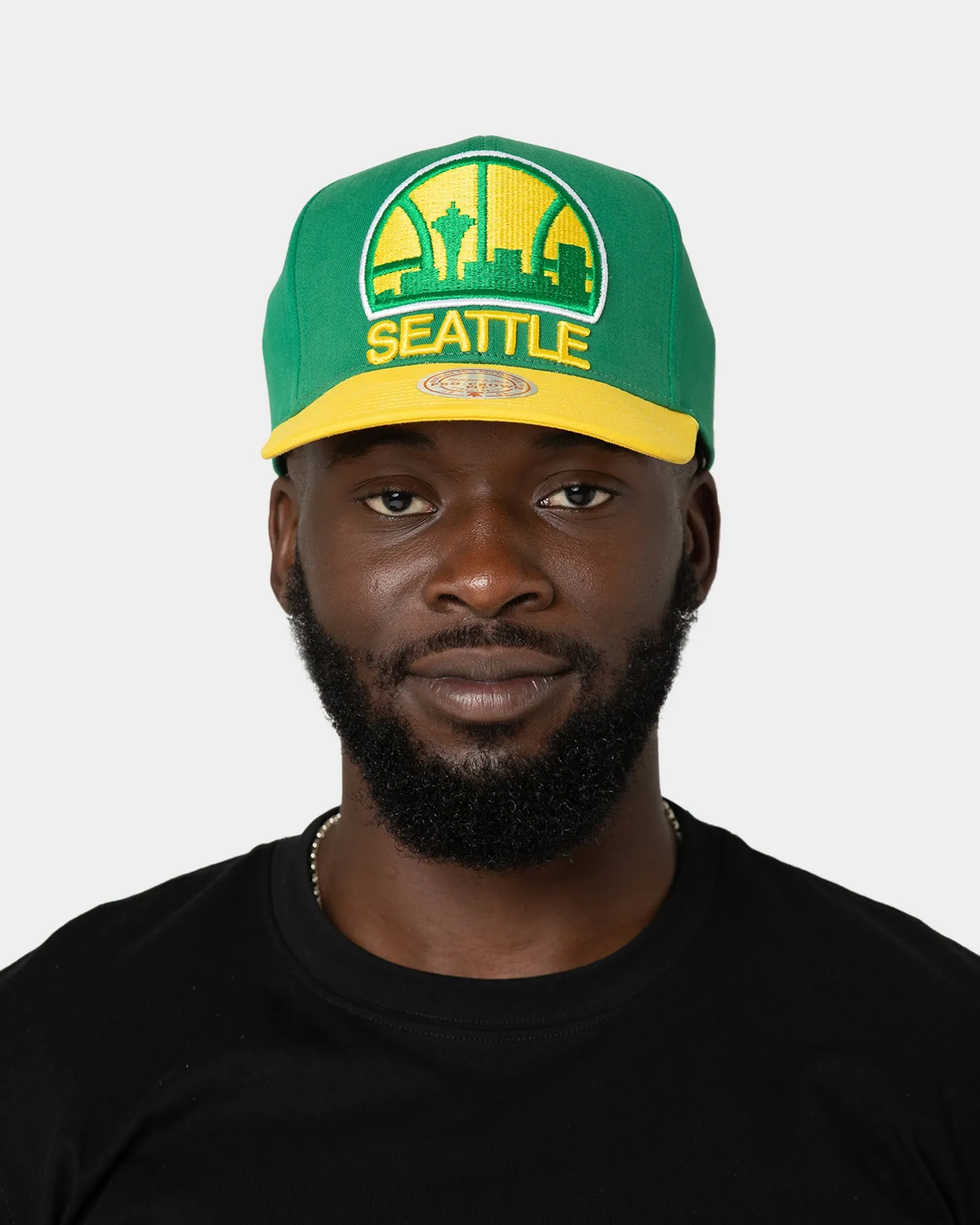 Mitchell & Ness Seattle Supersonics 'Hardwood XL Crop Logo' Pro Crown Snapback Original Team Colours