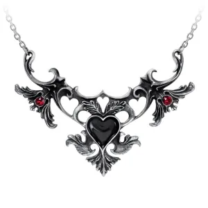 Mon Amour De Soubise Black Heart Necklace by Alchemy Gothic