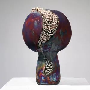 Mother - life magnified collection raku ceramic pottery sculpture by Adil Ghani