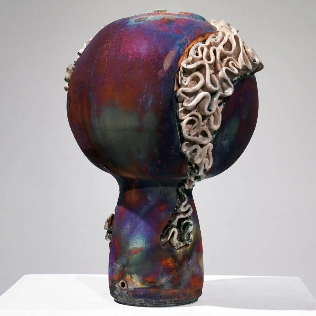 Mother - life magnified collection raku ceramic pottery sculpture by Adil Ghani