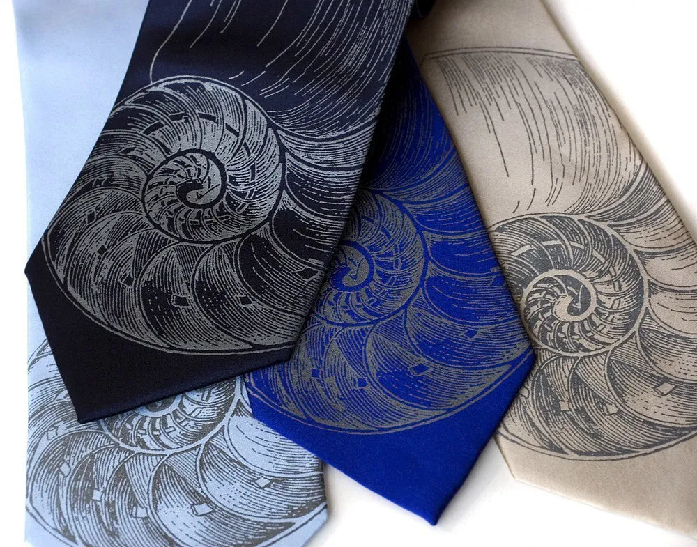 Nautilus Shell Silk Necktie