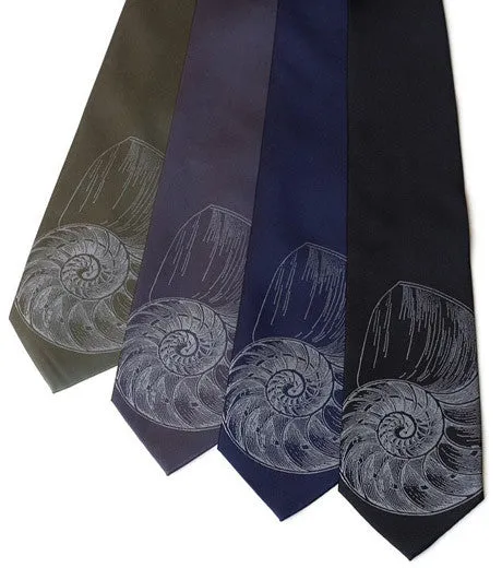 Nautilus Shell Silk Necktie