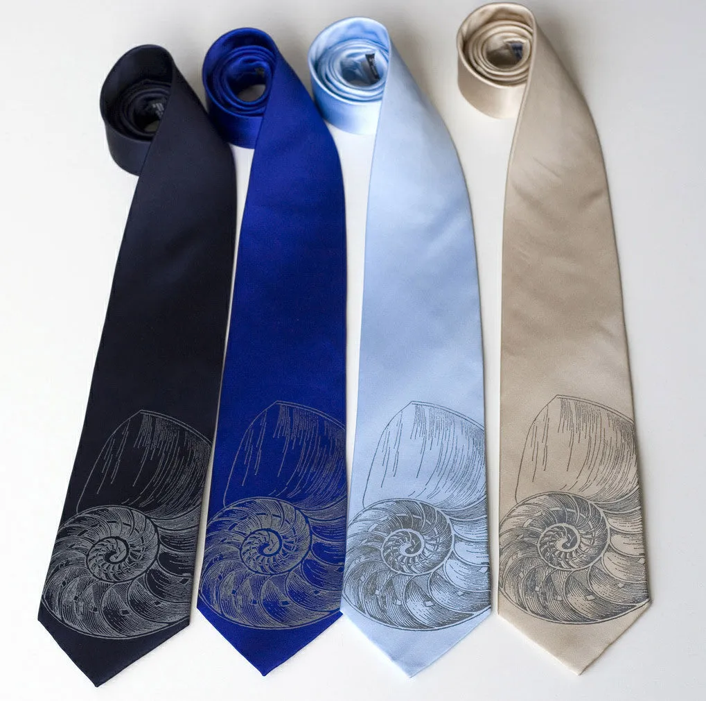 Nautilus Shell Silk Necktie