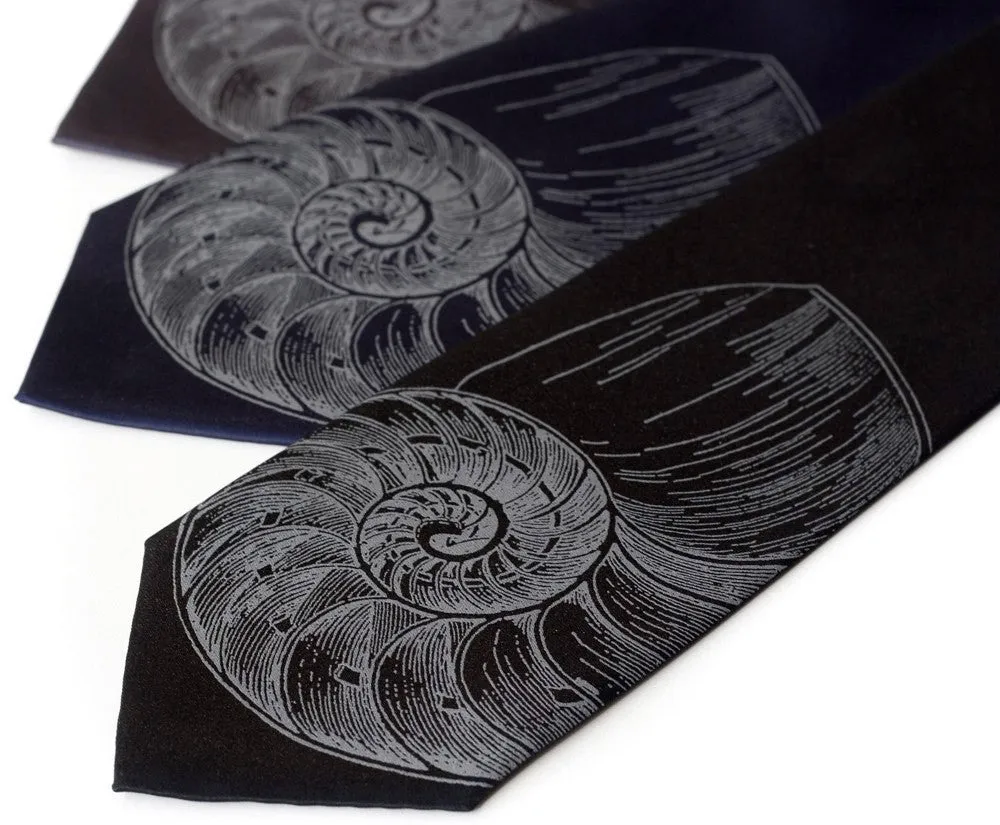 Nautilus Shell Silk Necktie