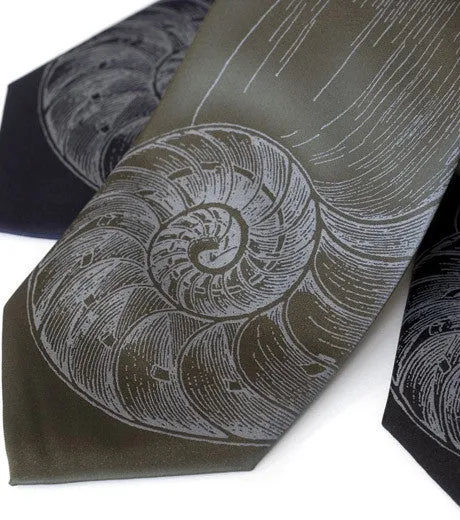 Nautilus Shell Silk Necktie