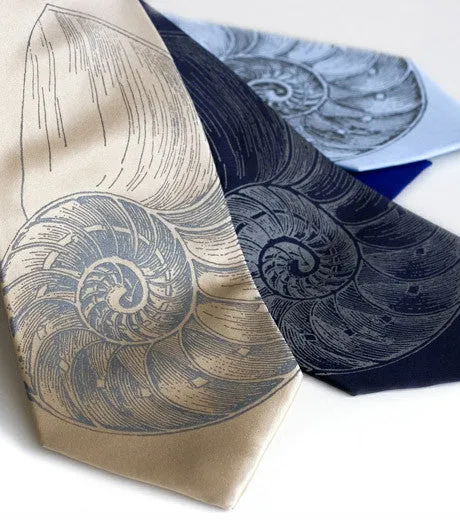 Nautilus Shell Silk Necktie