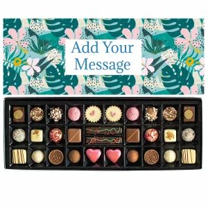 Personalised Chocolate Gift Box | 30 Box | Green Flowers