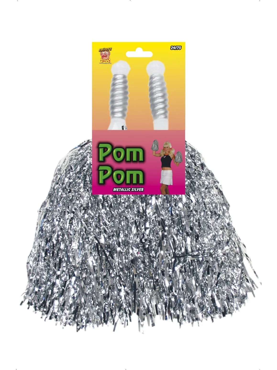 Silver Pom Poms Metallic