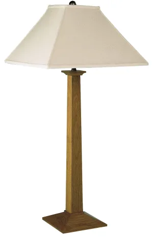 Square Base Table Lamp with Linen Shade