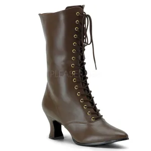 Victorian Mid Calf Brown Boots