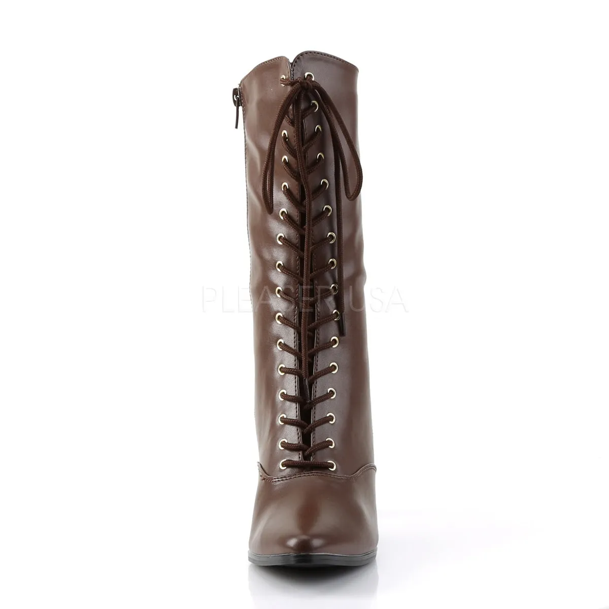 Victorian Mid Calf Brown Boots